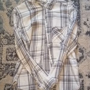 Gray and white flannel